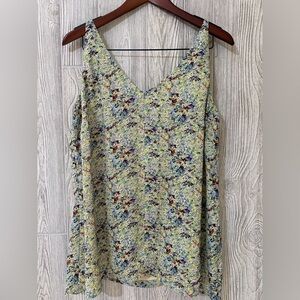 CAbi Ditsy Floral Print Lined Adjustable Strap Tank Large